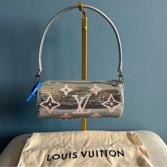 Louis Vuitton Special Edition Silver Sequin Papillon Bag - Picture 5 of 13
